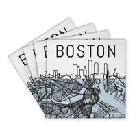 Boston City Map Coaster Set
