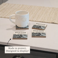 Boston City Map Coaster Set