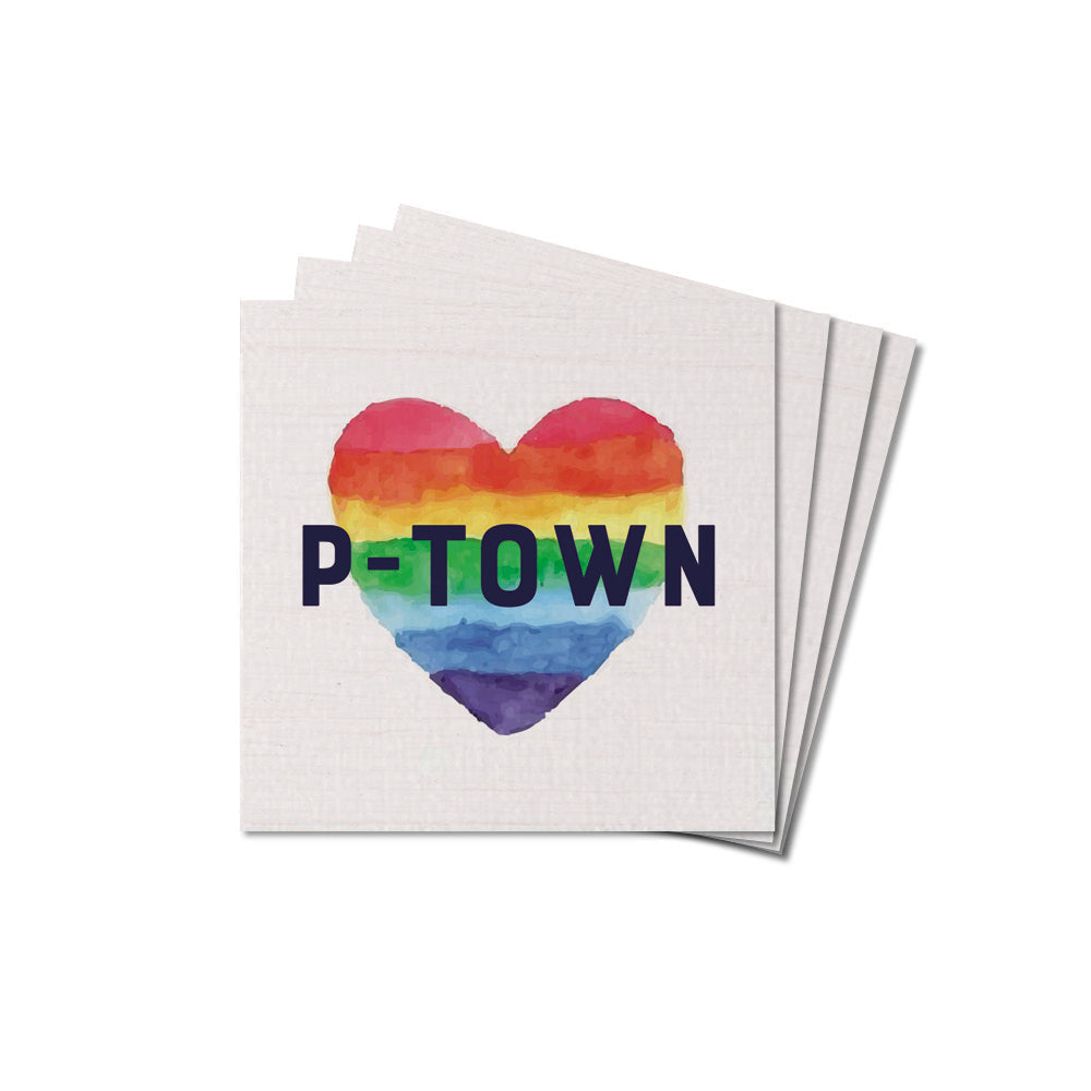 P-Town Rainbow Heart Coaster Set