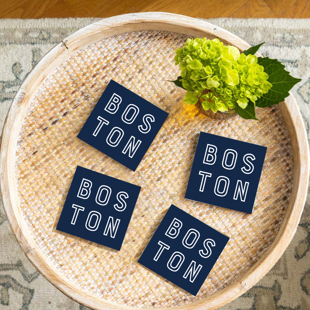 Navy Boston Coaster Set