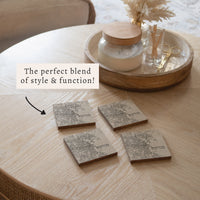 Boston Neutral City Map Coaster Set