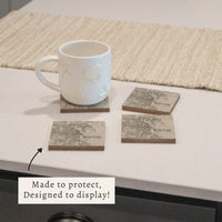 Boston Neutral City Map Coaster Set