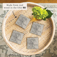 Boston Neutral City Map Coaster Set