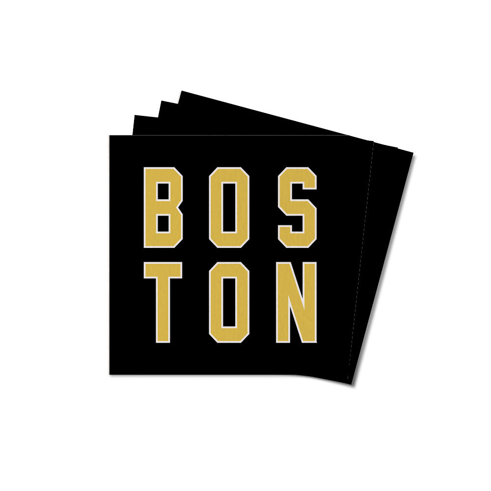 Black and Gold Boston Coaster Set