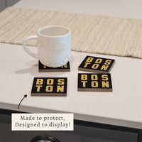 Boston Black and Gold Coaster Set