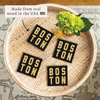 Boston Black and Gold Coaster Set