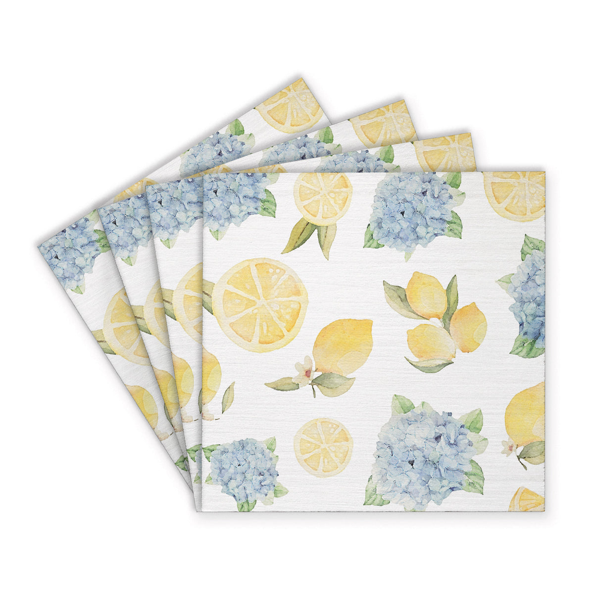 Hydrangea Lemons Coaster Set