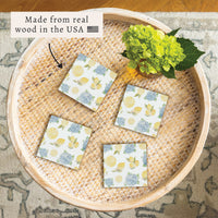 Hydrangea Lemons Coaster Set