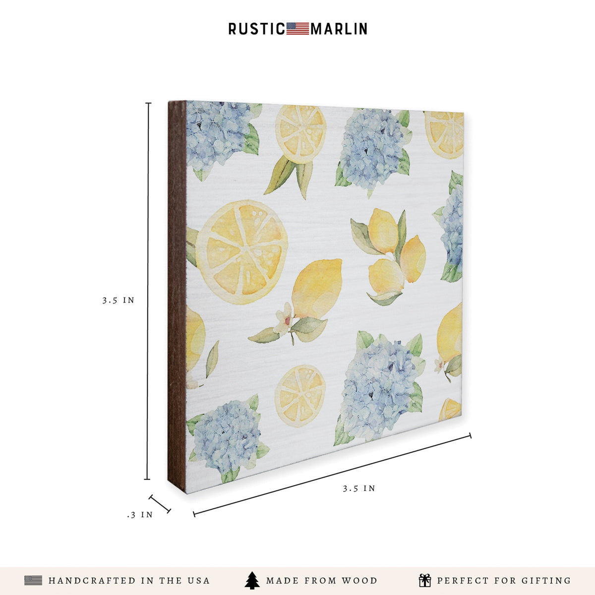Hydrangea Lemons Coaster Set