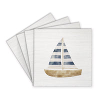 Watercolor Sailboat Coaster Set