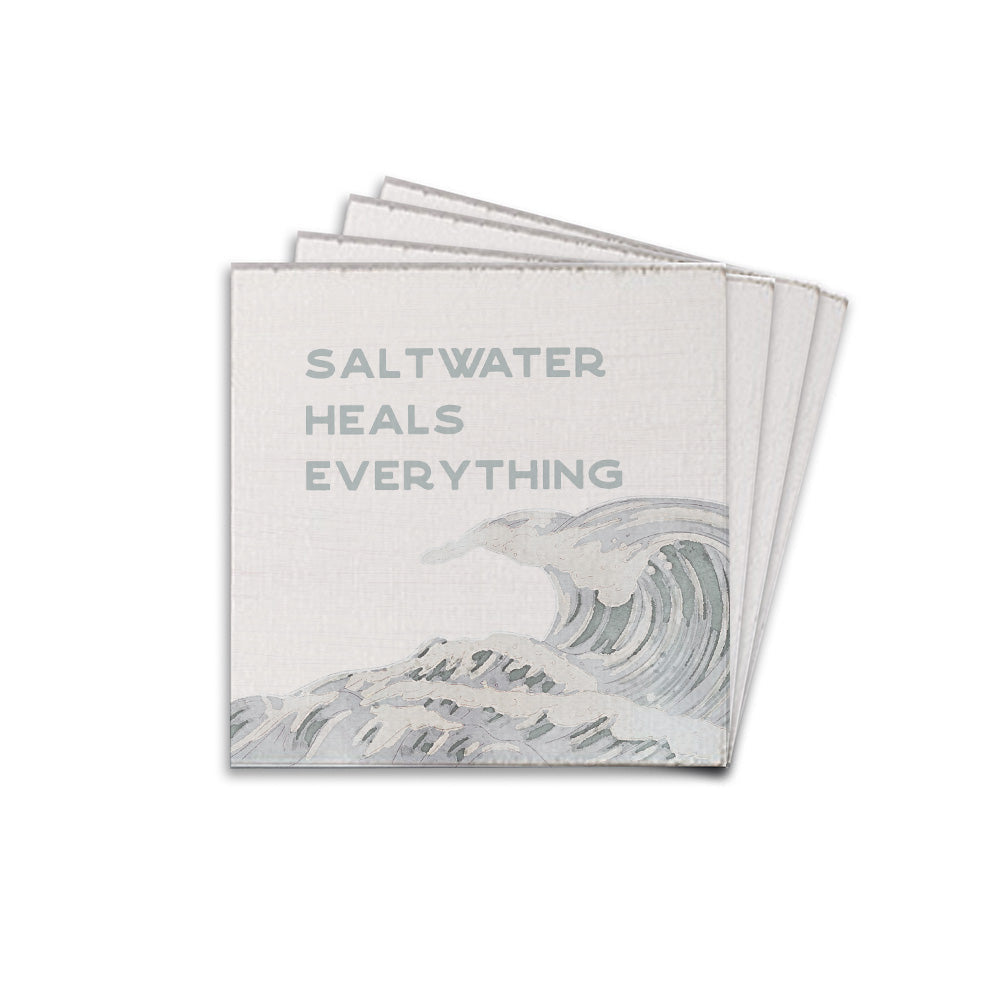Saltwater Heals Everything Coaster Set