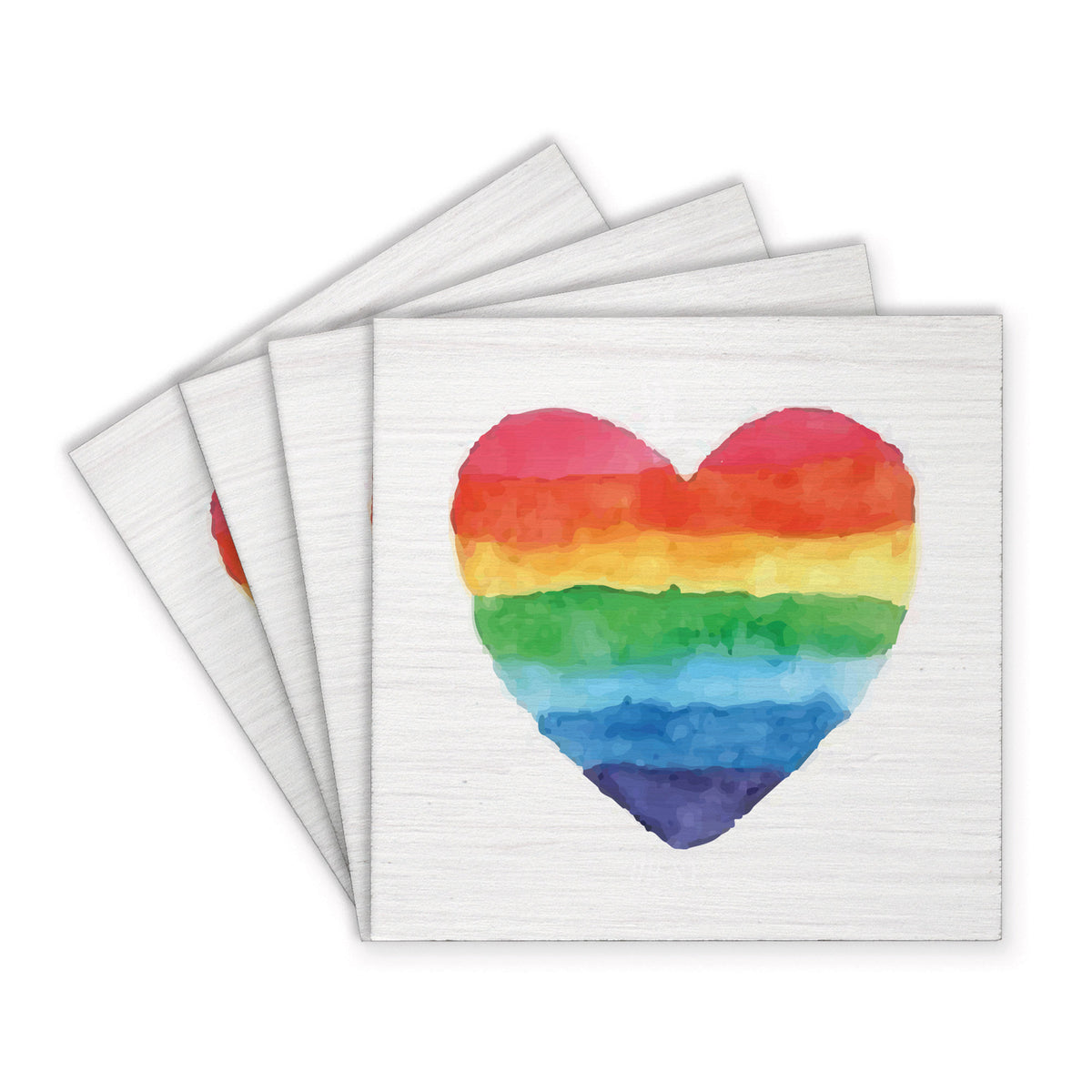 Rainbow Heart Coaster Set