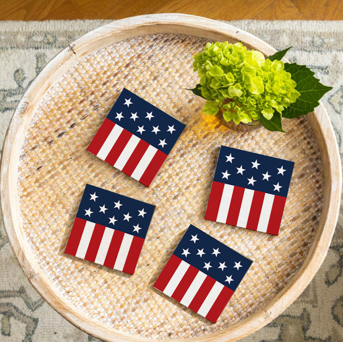 Rustic Flag Coaster Set