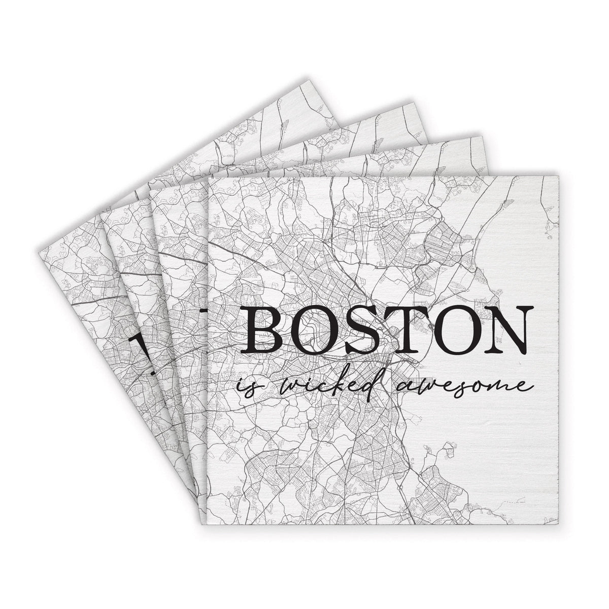 Boston Is Wicked Awesome Coaster Set