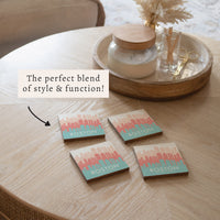 Boston Pastel Skyline Coaster Set