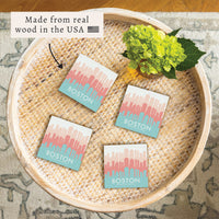 Boston Pastel Skyline Coaster Set