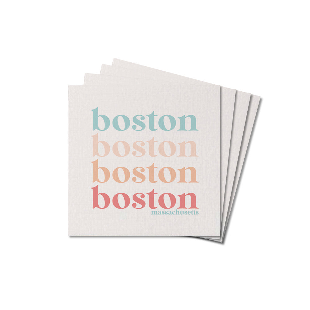 Repeating Boston Pastel Coaster Set