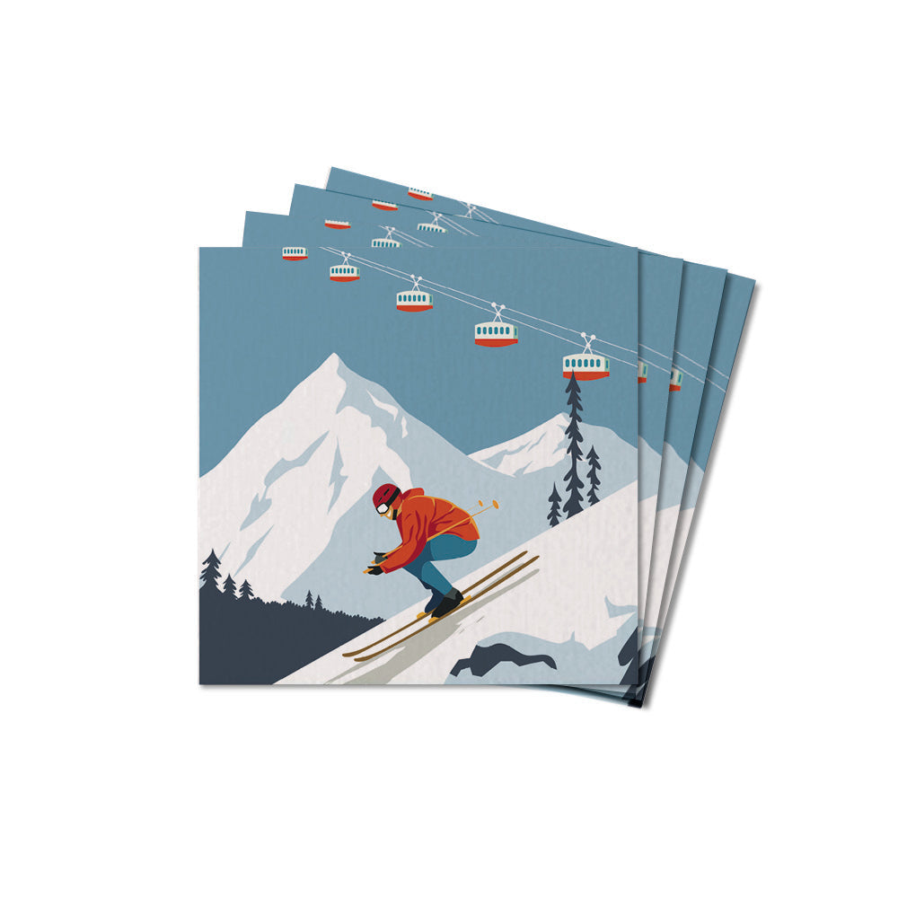 Bluebird Ski Day Coaster Set
