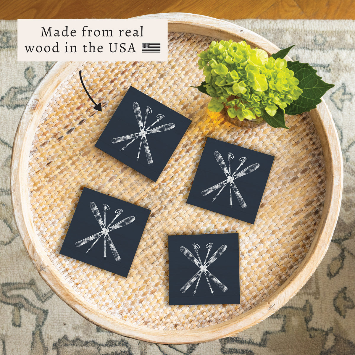 Skis Coaster Set
