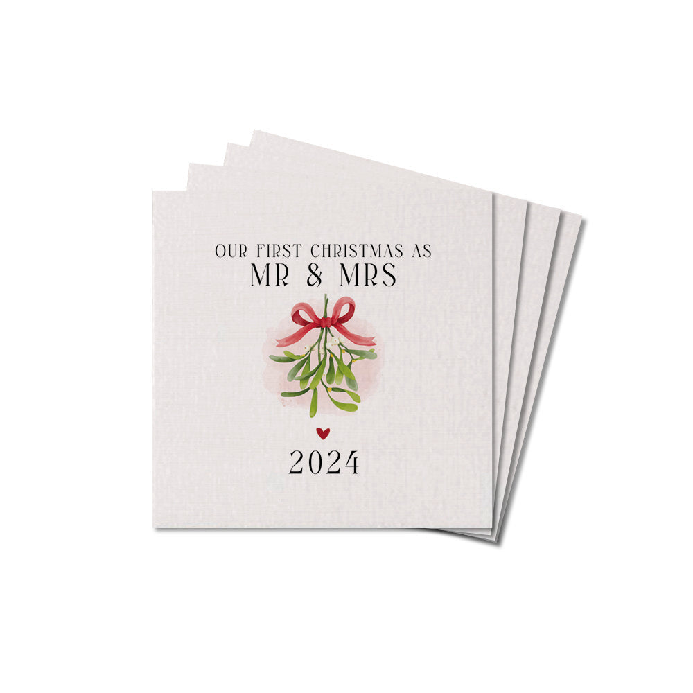 Our First Christmas as Mr. & Mrs. Coaster Set