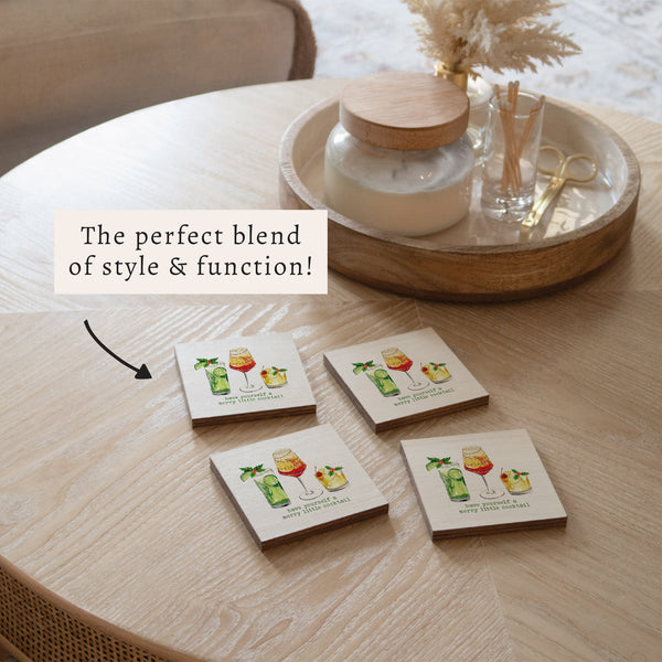 Have Yourself A Merry Little Cocktail Coaster Set