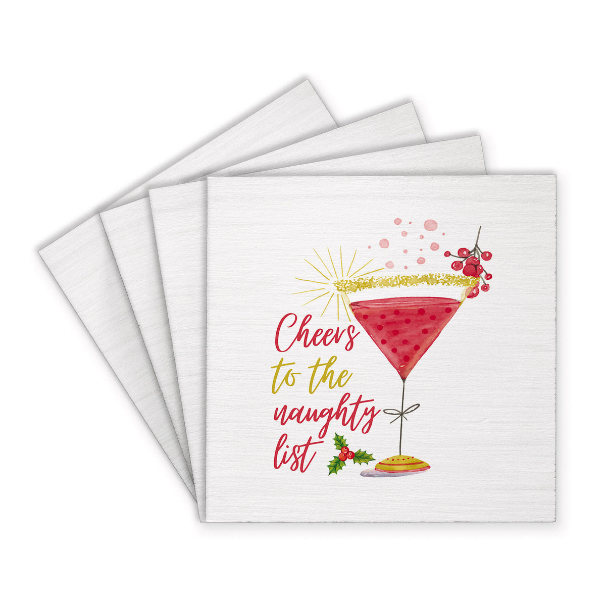 Cheers To The Naughty List Coaster Set