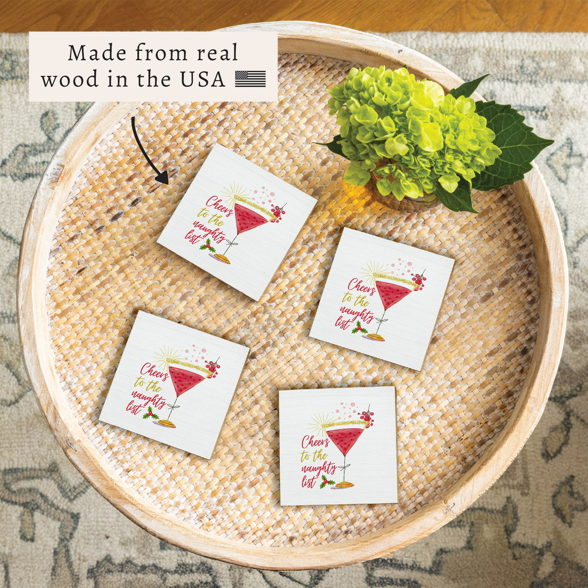Cheers To The Naughty List Coaster Set