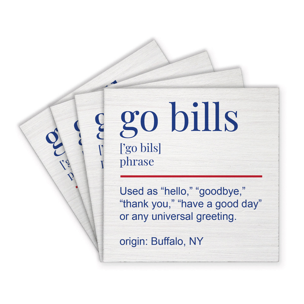 Go Bills Definition Coaster Set