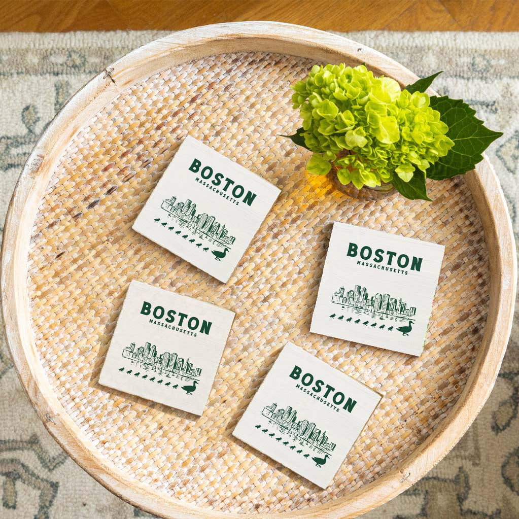 Boston Skyline Ducklings Coaster Set