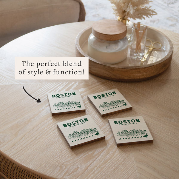 Boston Skyline Ducklings Coaster Set