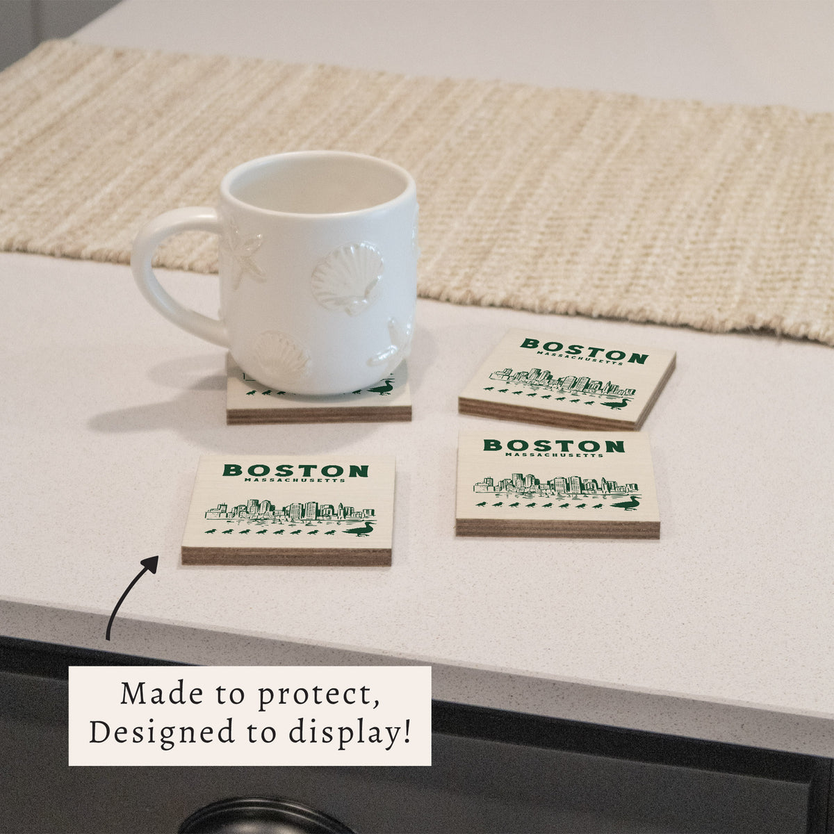 Boston Skyline Ducklings Coaster Set