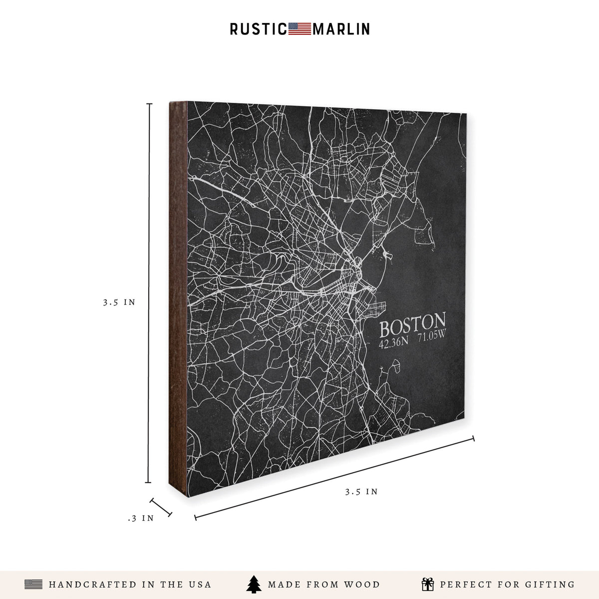 Boston Charcoal City Grid Coaster Set