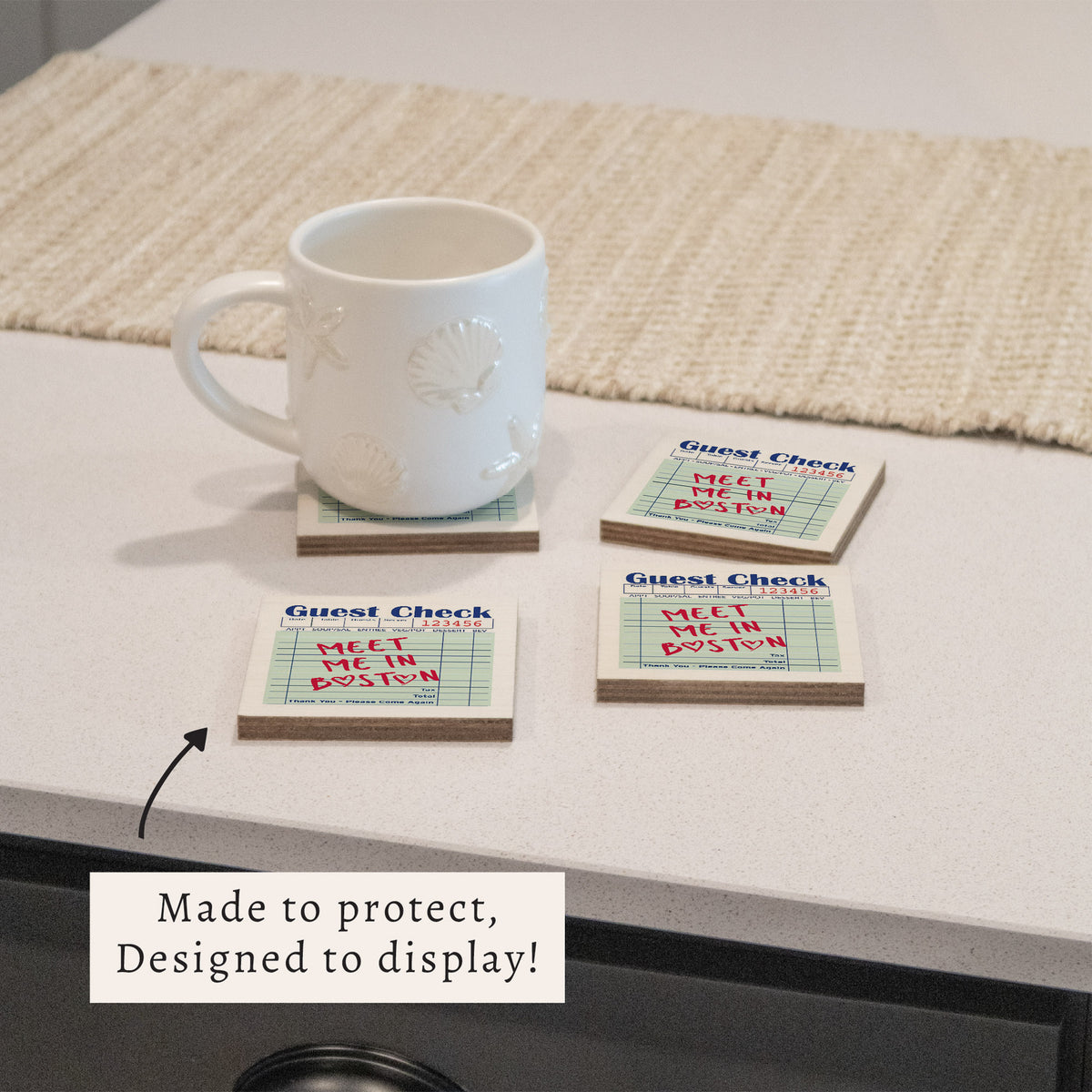 Boston Guest Check Coaster Set
