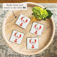 Boston Baseball Lobster Coaster Set