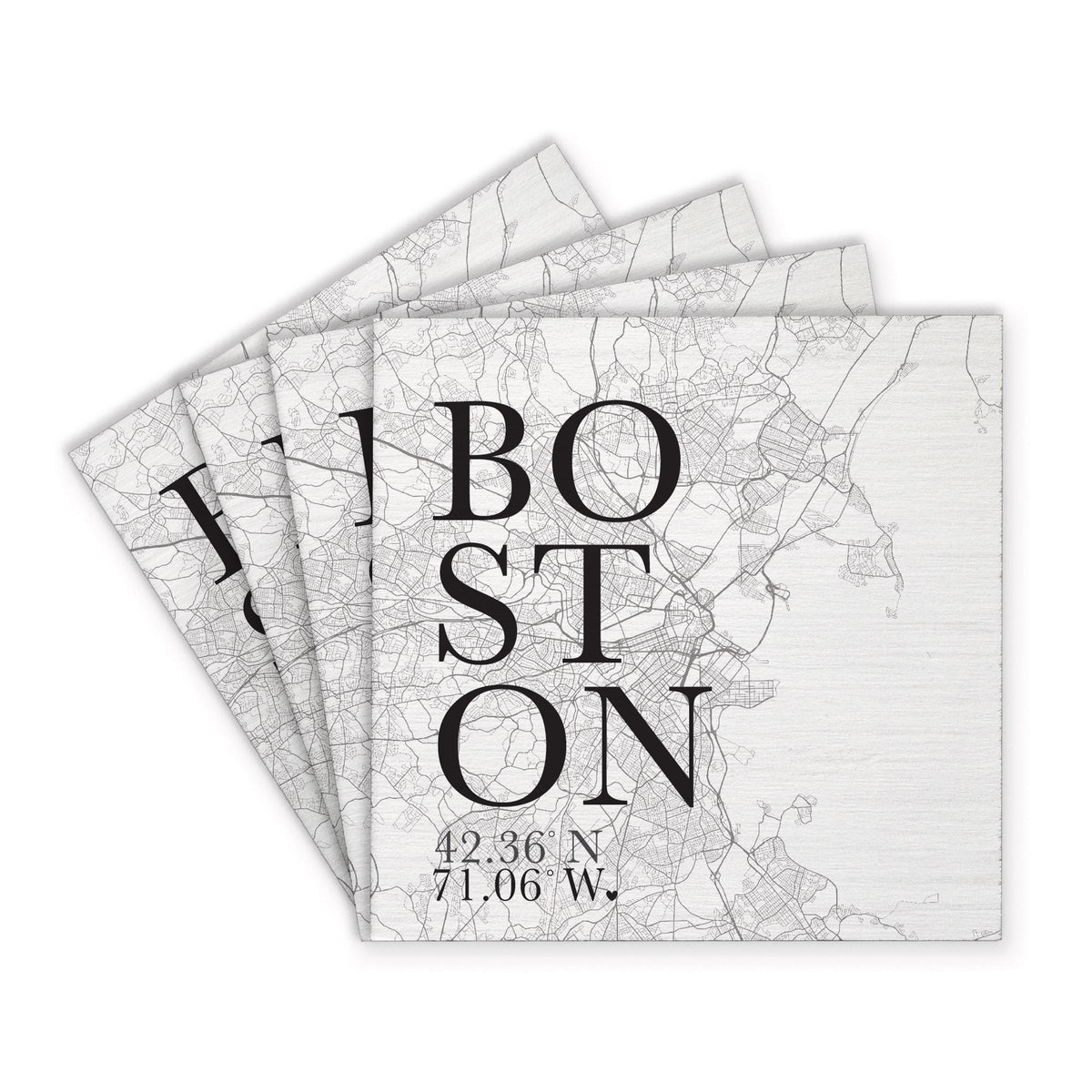 Boston City Grid Coaster Set
