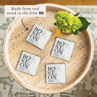 Boston City Grid Coaster Set