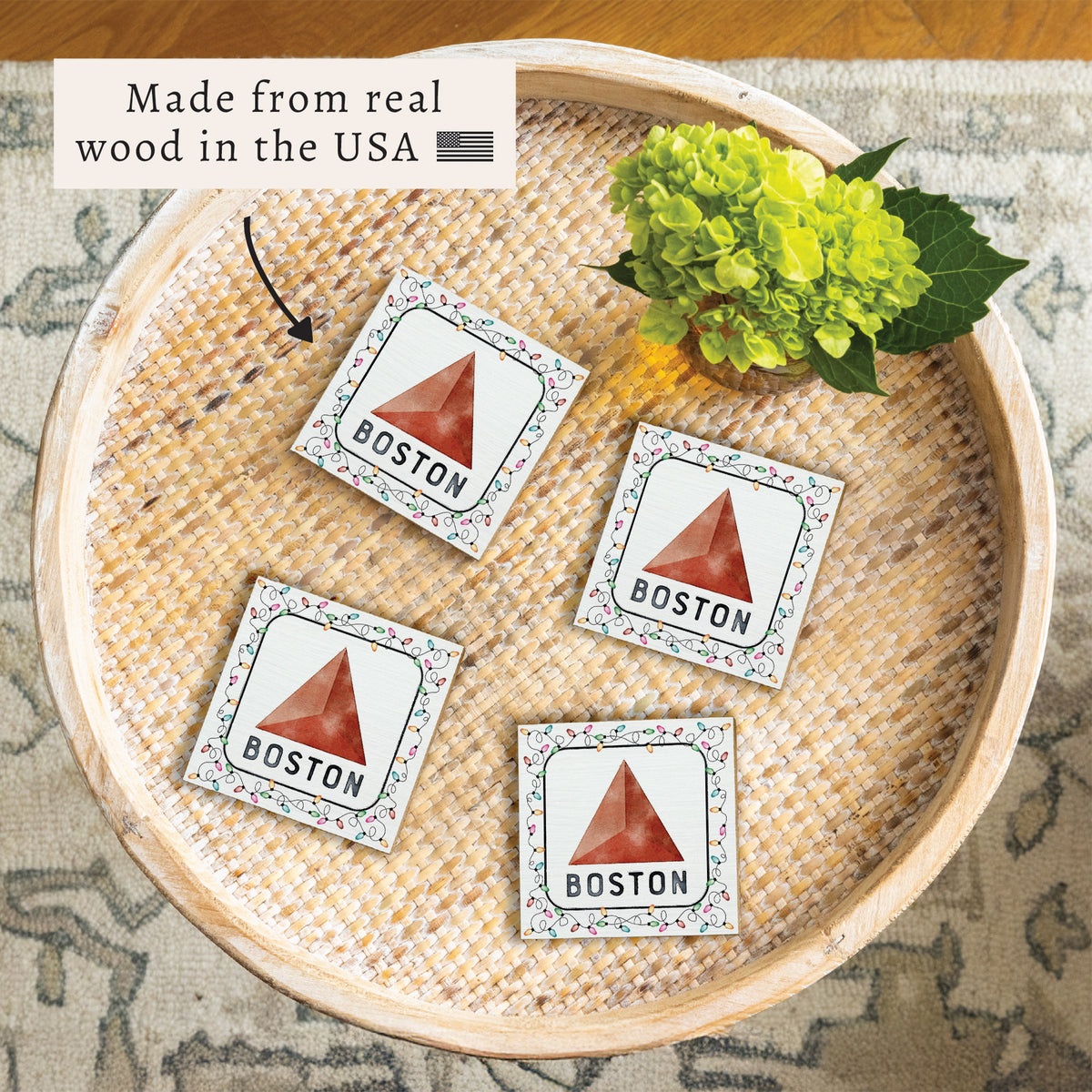 Boston Christmas Citgo Coaster Set