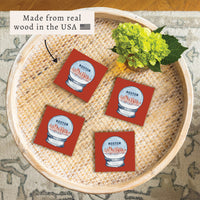 Boston Snow Globe Coaster Set