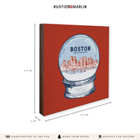 Boston Snow Globe Coaster Set