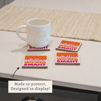 Boston Wicked Smaht Orange And Pink Coaster Set