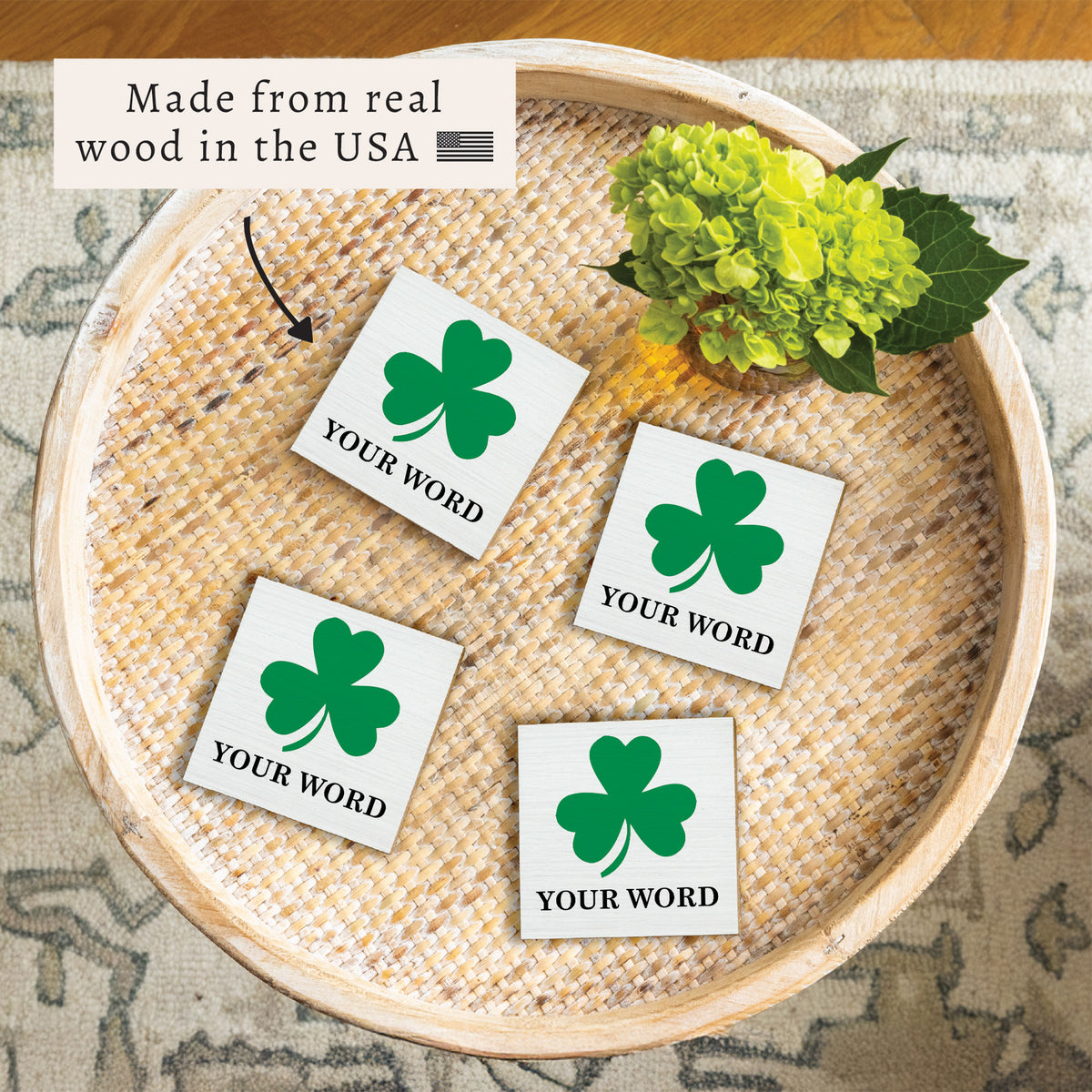 Shamrock Personalized Coaster Set