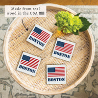 American Flag Personalized Coaster Set