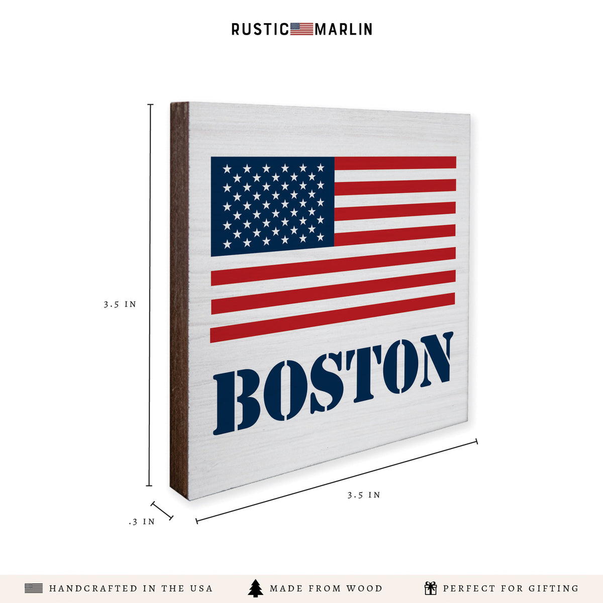 American Flag Personalized Coaster Set