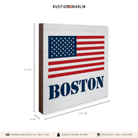 American Flag Personalized Coaster Set