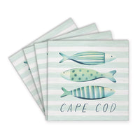Coastal Fish Trio Personalized Coaster Set