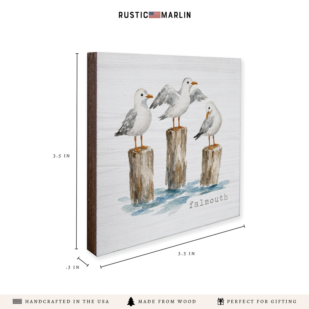 Gull Trio Personalized Coaster Set