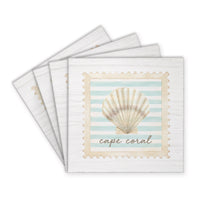 Shell Stamp Personalized Coaster Set