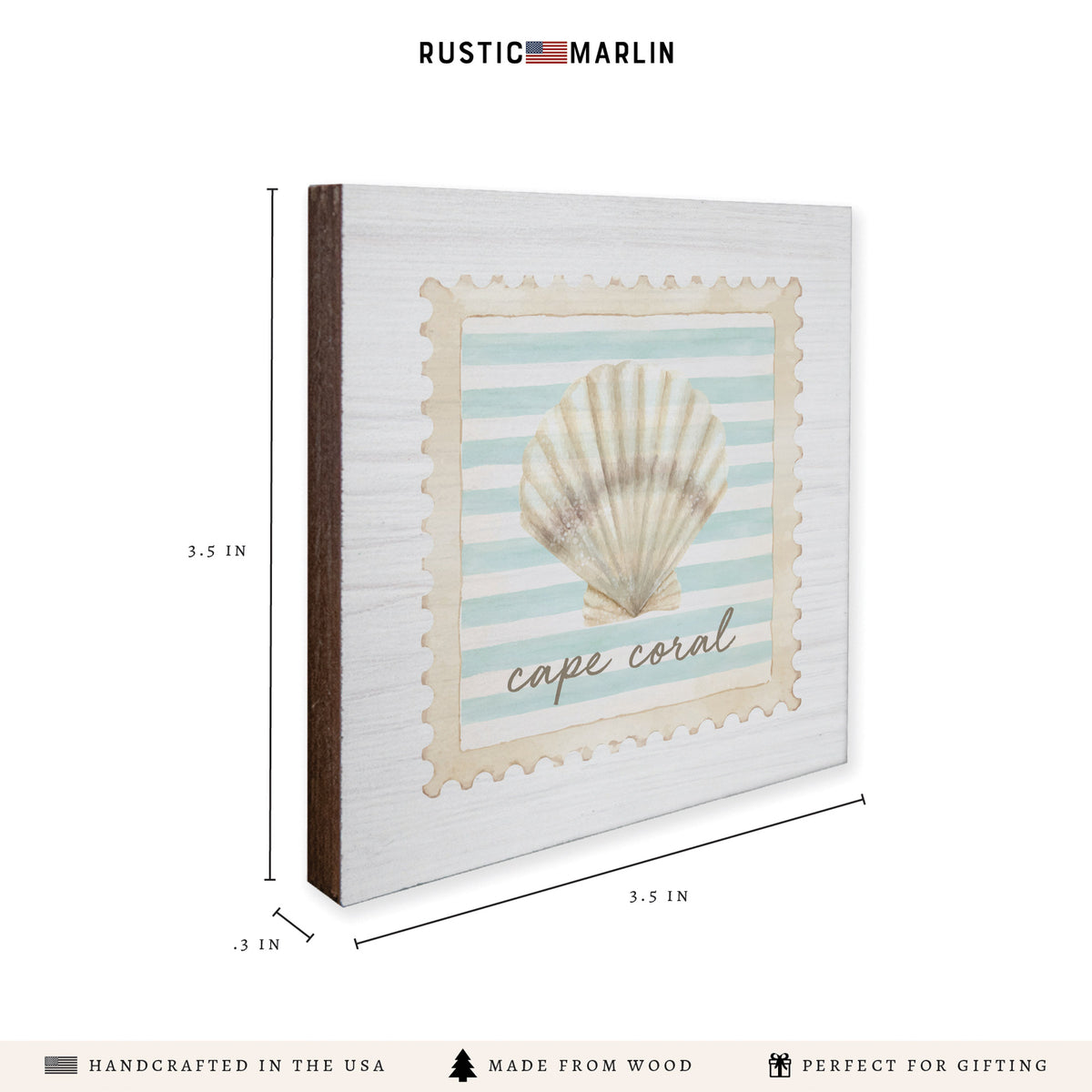 Shell Stamp Personalized Coaster Set