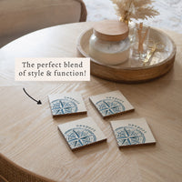 Compass Personalized Coaster Set