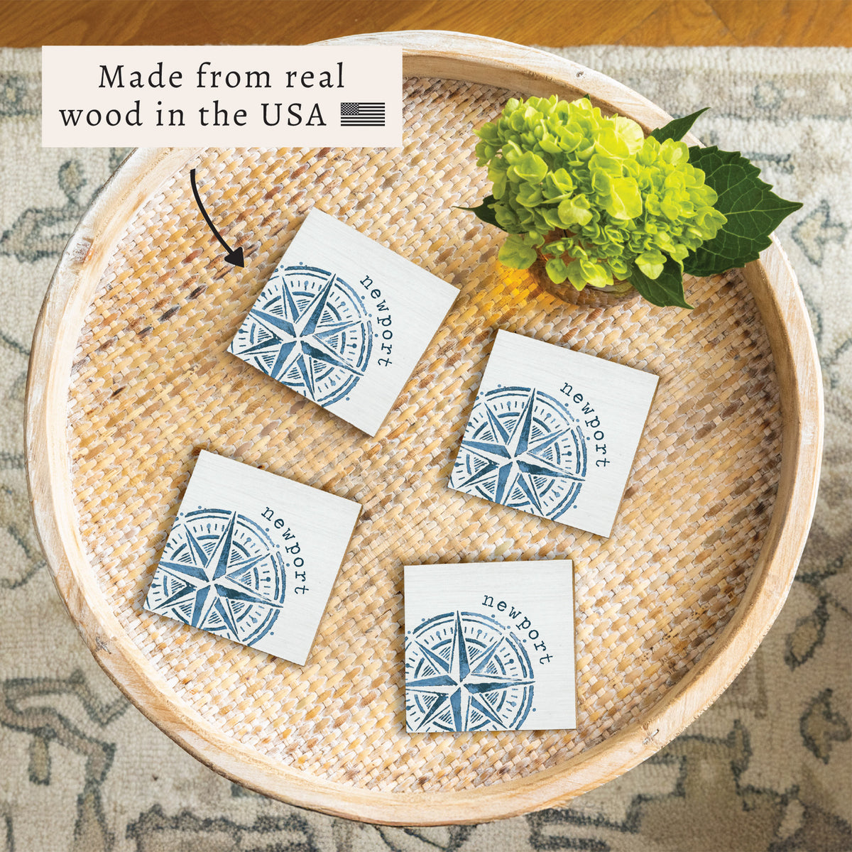 Compass Personalized Coaster Set